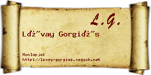 Lévay Gorgiás névjegykártya